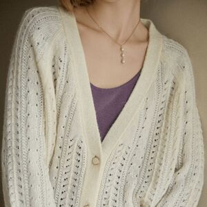 Simple Retro Cream Edana Button Down Cardigan Sweater Women's Size Medium NWT